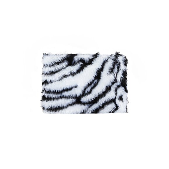 Luxe Fashion Classic Faux Fur Clutch | 1-Piece | Zebra - Picture 1 of 6